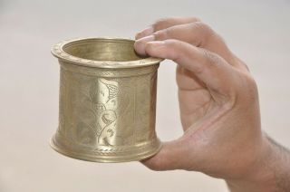 Old Brass Floral Inlay Engraved Handcrafted Solid Unique Holy Water Pot 3