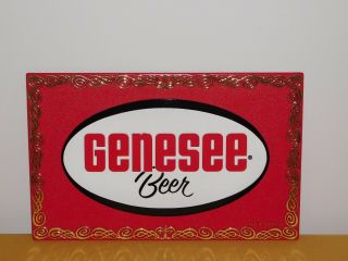 Vintage Bar Roch Red 15 1/2 " X 10 " Genesee Cream Ale Plastic Beer Wall Ad Sign