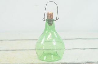 Antique/vintage Green Glass Fly Bee Bug Catcher From Romania Corn Cobb Stopper