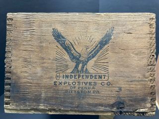 Vintage Wooden Crate Dynamite Explosives Gelatin Wood Box 40