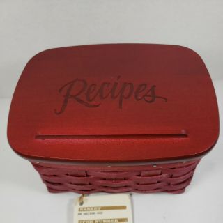 Longaberger Rare Red Small Recipe Basket With Lid 2009 Woven Retired