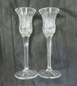 Mikasa Crystal Candlesticks Candle Holders Pair 8 "