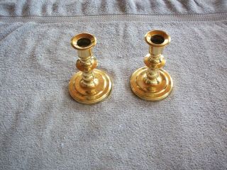 Vintage Baldwin Solid Brass Candlestick Holders – 5” Tall – Made In Usa