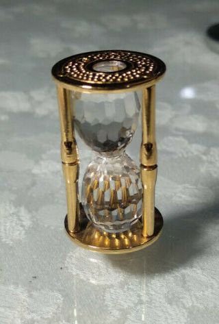 Swarovski Austria Crystal Memories Classic Figurine: Hourglass Gold 171202