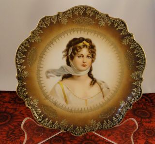 Antique C.  T.  Tielsch Altwasser Germany Lady Portrait Queen Louise Prussia Plate