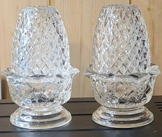 Vintage Fairy Lamps Set Of 2 Brooke Crescent Clear Glass Pineapple Diamond