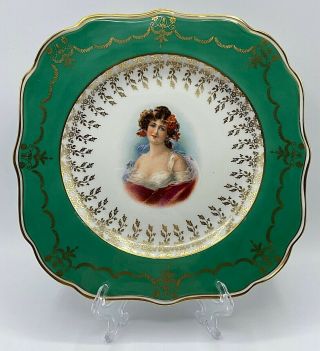 Vintage Schwarzenhammer Bavaria Plate With A Lady Portrait