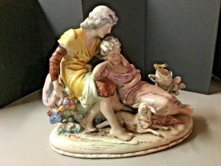 Antique Unger,  Schneider & Cie,  Grafenthal (e.  Germany) Pastoral Lovers Ceramic