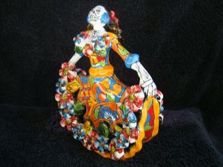 Talavera,  Dancer,  By Gerardo Garcia Art Bailarina Ceramic Hand Made