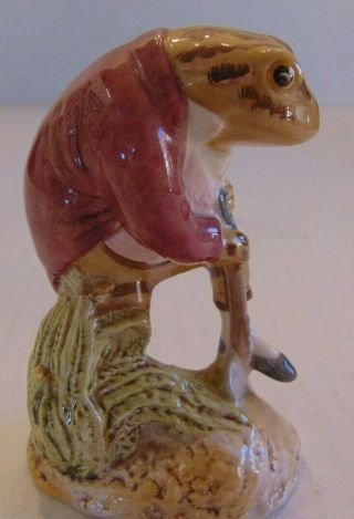 Mr.  Jeremy Fisher Digging Figurine / Beatrix Potter Figurine / Frog Figurine