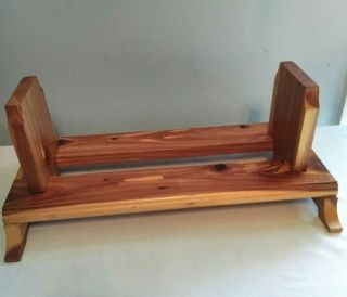 Vtg Cedar Wood Sliding Book Ends Cd Dvd Holder Expandable Table Desk Tophandmade