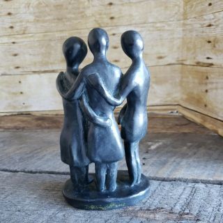 3 Sisters Sculpture or Mother 2 Daughters Friends Signed Jay Rotberg JMR Statue 3