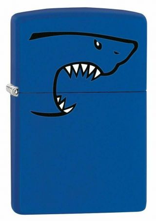 Zippo Lighter: Shark Bite - Royal Blue Matte