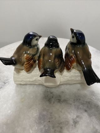 Vintage Goebel Bird Figurine 3 On A Branch Porcelain Made In W.  Germany
