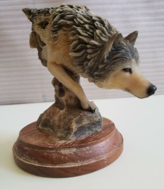 Mill Creek Studios 4104 " Footloose " Wolf Sculpture By Stephen Herrero Retired
