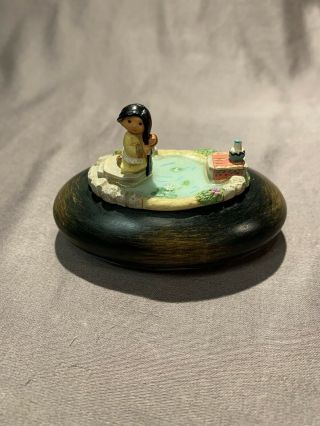 Rare Vintage Enesco Friends Of The Feather 475394 Indian Girl Trinket Box