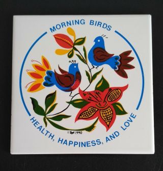 Vintage 1990 Ceres Portuguese Tile - Morning Birds -