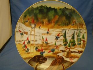 Rien Poortvliet Secrets Of Gnomes Porcelain Collector Plate " Gnomatic Fitness "