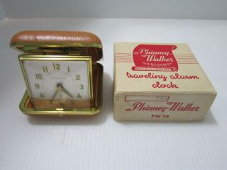 Phinney Walker Alarm Clock Made In Germany Folding Travel Vintage W/ Box