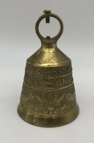 Vintage Solid Brass Bell “vocem - Meam - A - Ovime - Tangit” Animal Pattern