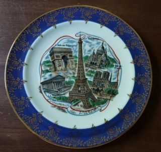 Limoges France Souvenir De Paris Porcelain Plate
