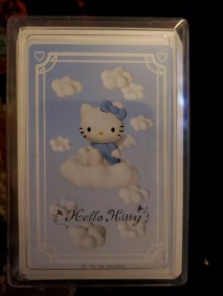 1999 Sanrio Hello Kitty Blue Angel Wings Deck Of Playing Cards 100 Complete