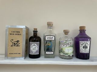 4 Craft Gin Bottles - Empty