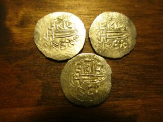3 Viking Anglo Saxon Style Silver Sceatta Imitation Coins Eric Rex Raven Dragon