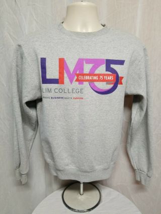 Lim College Celebrating 75 Years Adult Small Gray Sweatshirt