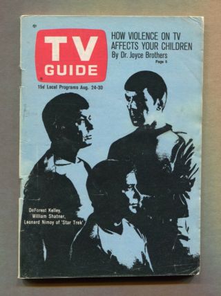 Tv Guide Aug 1968 Star Trek Deforest Kelley William Shatner Leonard Nimoy