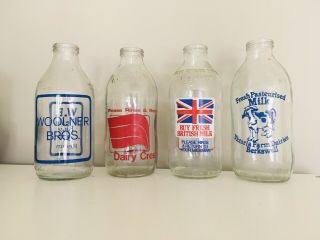 Vintage/retro Milk Bottles - Screen Printed - Painted