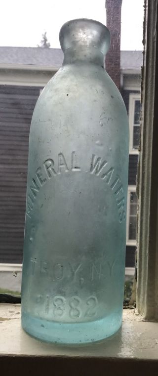 Dated Mineral Waters,  Troy,  Ny,  1882 C.  Toomey Aqua Gravitating Stopper Soda