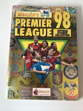 Retro Merlin Premier League 98 1998 100 Complete Football Sticker Album Book