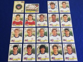 Panini Vintage Italia 90 World Cup Football Stickers Usa Complete Team Inc Badge