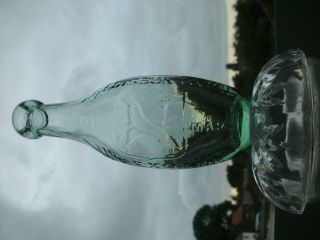 Scarce J F Edisbury Aqua Glass Mineral Water Bottle Pictorial Crossed Foxes