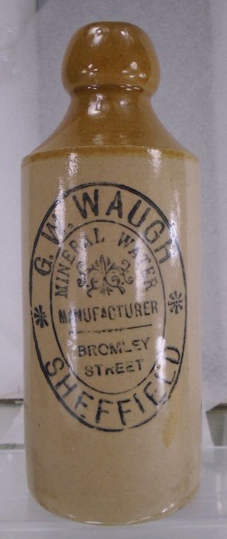 G.  W.  Waugh Sheffield England Antique Blob Top Minteral Water Bottle