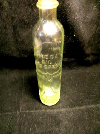 Antique Omega Oil It’s Green Trade Mark Chemical Co York Bottle