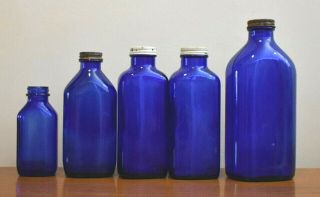 Cobalt Blue Glass Milk Of Magnesia Bottles 5 Are Available Price Is For One