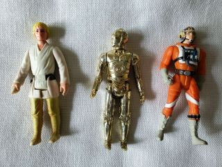 1977 Vintage Star Wars Farmboy Luke Skywalker & C3po Figures G.  M.  F.  G.  I. ,  Bonus