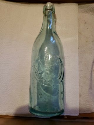 Catasauqua,  Pa/ Tall Aqua Blob Top Beer Soda Bottle/ A.  Holt/