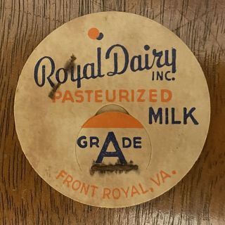 Royal Dairy Milk Bottle Cap Front Royal Va Virginia