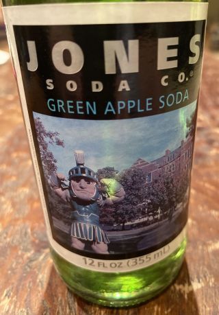 Collectible 2004 Jones Green Apple Soda Bottle Featuring Sparty Michigan State U