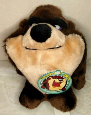 Taz Tasmanian Devil Plush Stuffed Toy Looney Tunes 1993 Warner Bros 7 In Vtg