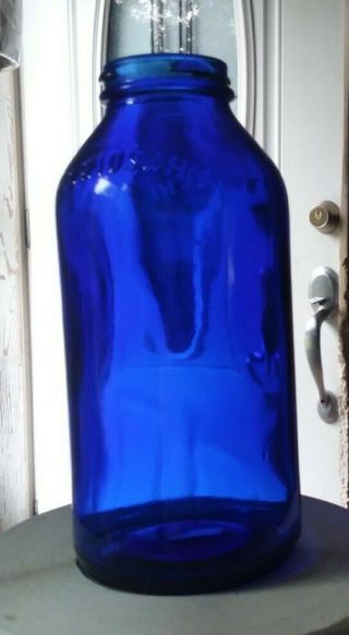 Huge Vintage Brioschi Cobalt Blue Medicine/chemical Jar.  Similar To Bromo.