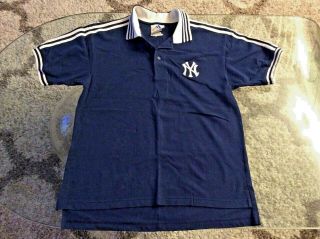 York Yankees Blue Embroidered Polo Shirt Adult Small Adidas