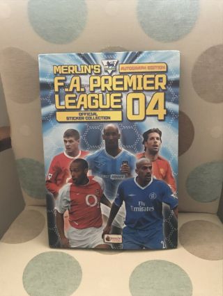 Merlin F A Premier League 2004 Football Sticker Album Complete,  Binder