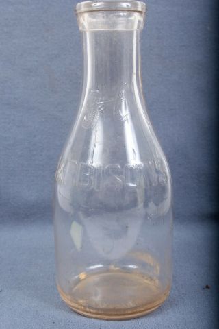 Vintage 1957 Harbisons Dairies 1 Quart 10 " Milk Bottle Philadelphia Kensington