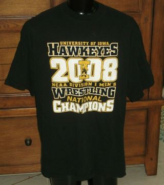 2008 University Of Iowa Hawkeyes Wrestling Ncaa National Championship Tshirt 3xl