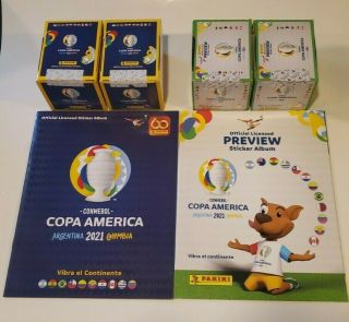 Panini Copa America 2021/2020 Preview Soft Albums,  4 Boxes (2 Of Each)