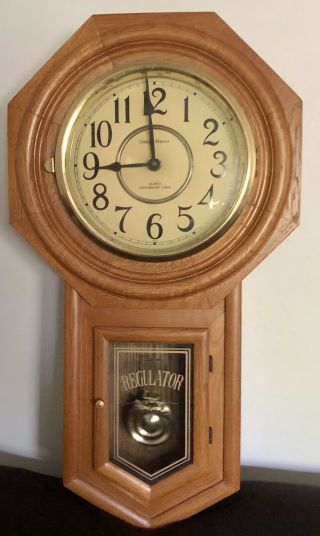 Vintage Classic Manor Westminster Chime Regulator Pendulum Quartz Wall Clock